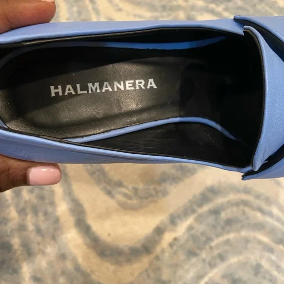HALMANERA BLUE ONLY ROUND HEEL PUMPS WITH GREY HEELS SIze 7.5